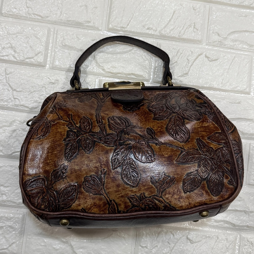 Patricia Nash Gracchi Metallic Satchel/Crossbody with No Shoulder Strap